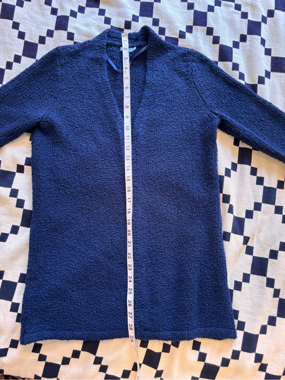 J. McLaughlin Open Cardigan, 100% Merino, Navy S